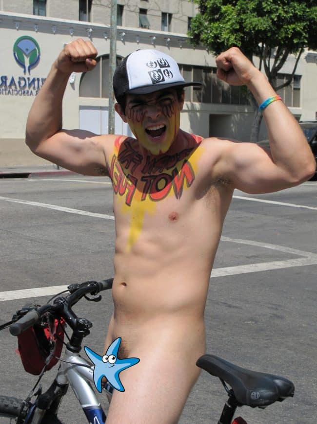 Nude boy in public